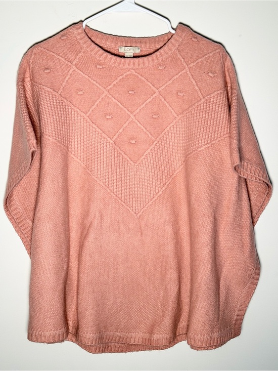 LOFT Sweaters - LOFT Blush-Peach Knit Poncho Sweater
